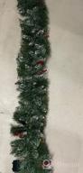 img 1 attached to 6FT Pre-Lit AISENO Artificial Christmas Garland - 50 Lights, Flocked Pine Cones, Red Berries & Bowknots For Xmas Decorations review by Troy Kocur