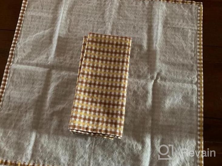 img 1 attached to Folkulture Holly Plaid Cloth Napkins: 100% Cotton, Reusable, Boho & Farmhouse Table Decor - Set Of 6 review by Becky Barlow