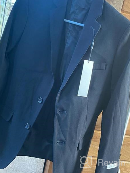 img 1 attached to 👔 Stylish Calvin Klein Boys' Bi-Stretch Blazer Suit Jacket: 2-Button Single Breasted, Buttoned Cuffs & Front Flap Pockets review by Dred Swindler