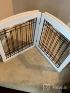 img 1 attached to PAWLAND Wire Free Standing Pet Gate For Dogs, Foldable Dog Safety Fence Indoor Doorway Stairs 80" Wide 24" Height 4 Panels White review by Brandon Carr