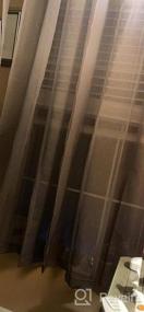img 7 attached to Черные прозрачные шторы из искусственного льна Ombre - верхние оконные панели с градиентной полувуалью и втулкой для спальни и гостиной, набор из 2 штук, длина 52 х 84 дюйма