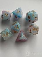 img 1 attached to Pink & Cyan Iridecent Swirls DND Polyhedral Dice Set - 11 Piece For Dungeons And Dragons, D&D Role Playing Games review by Wilbert Luoma