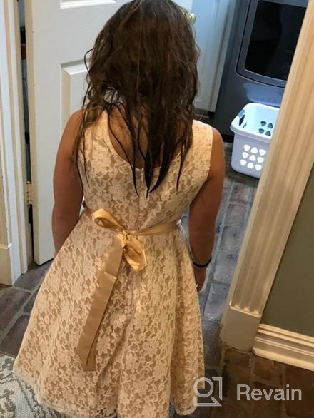 img 1 attached to Bow Dream Elegant V-Neck 🌸 Sleeveless Flower Girl Dress with Lovely Lace review by Kelly Haywood