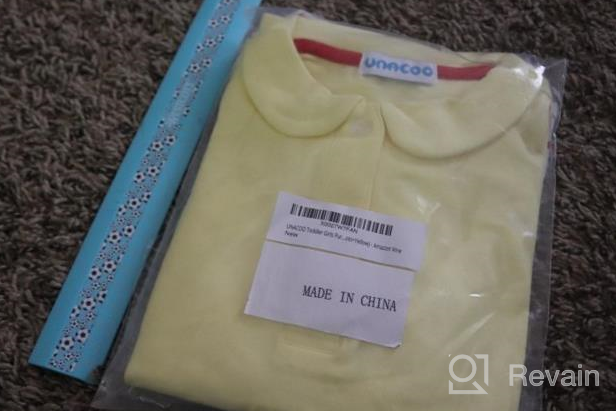 img 1 attached to UNACOO Toddler Cotton Sleeves Collar Girls' Clothing in Tops, Tees & Blouses review by Kavon Wiley