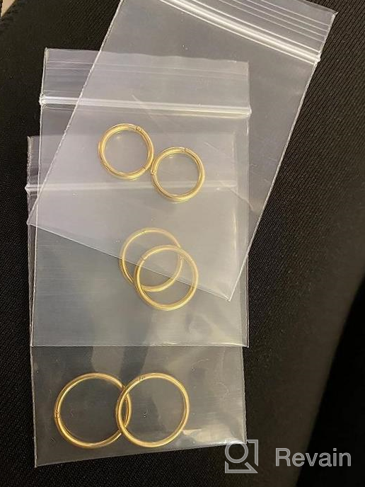 img 1 attached to Small Hoop Earrings With 18K Gold Plating For Earlobe, Cartilage, And More - Endless Hinged Surgical Steel Jewelry For Rook, Daith, Conch, Nose, Lip Piercings review by Alex Winnick