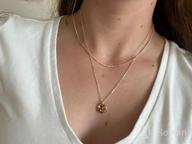 img 1 attached to IEFWELL 14K Gold Filled Double-Sided Engraved Hammered Coin Necklace: Exquisite Women's Initial Necklace & Layered Jewelry review by Kim Savage