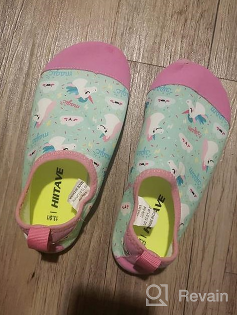 img 1 attached to Ultimate Grip for Active Unicorn 🦄 Girls: Hiitave Non Slip Barefoot Toddler Shoes review by Alex Reunion