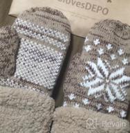 img 1 attached to Warmest Women'S Knitted Mittens Gloves With Double-Layer Inner Boa For All 5 Fingers In Melange review by Kristina Fleming
