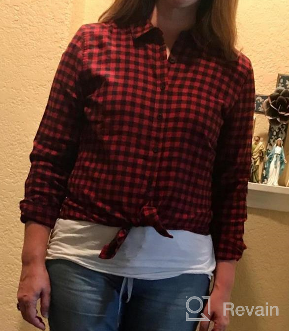 img 1 attached to Stay Cozy With Goodthreads Women'S Brushed Flannel Drop-Shoulder Shirt review by Jerry Leon