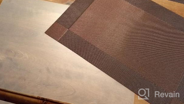 img 1 attached to U'Artlines Placemat Crossweave Woven Vinyl Non-Slip Insulation Placemat Washable Table Mats Set Of 6 (6Pcs Placemats, Gray) review by Kevin Wilkins