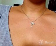img 1 attached to 💎 Stunning FC Jory White & Rose Gold Plated Crystal Rhinestone Cross Necklace review by Melody Kershaw