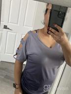 img 1 attached to Women'S Cold Shoulder Tops: Short Sleeve Cut Out, Deep V Neck T Shirts By Jescakoo review by Andre Young