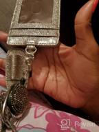 img 1 attached to Retractable ID Badge Holder, Multipurpose Bling Rhinestone Badge Reel With Belt Clip , Shiny PU Leather Badge Holder With Lanyard And Pen Holder For Nurse, Teacher, Student, Office Worker (Silver) review by Maria Botello