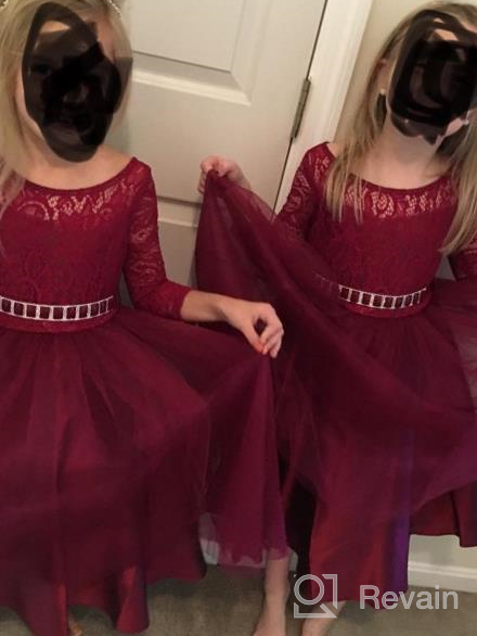 img 1 attached to Burgundy Rhinestones Holiday Christmas Flower Girls' Clothing review by Cedrick Ayudara