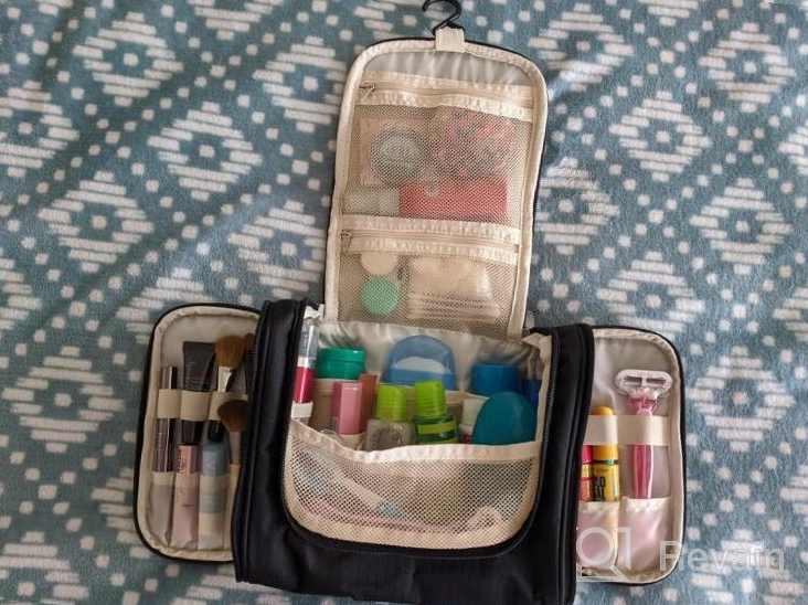 img 1 attached to OMYSTYLE Hanging Toiletry Bag For Women And Men - Hygiene Kit Organizer For Travel With Toiletries, Cosmetics, Makeup, Shampoo And Brushes review by Eric Smalley