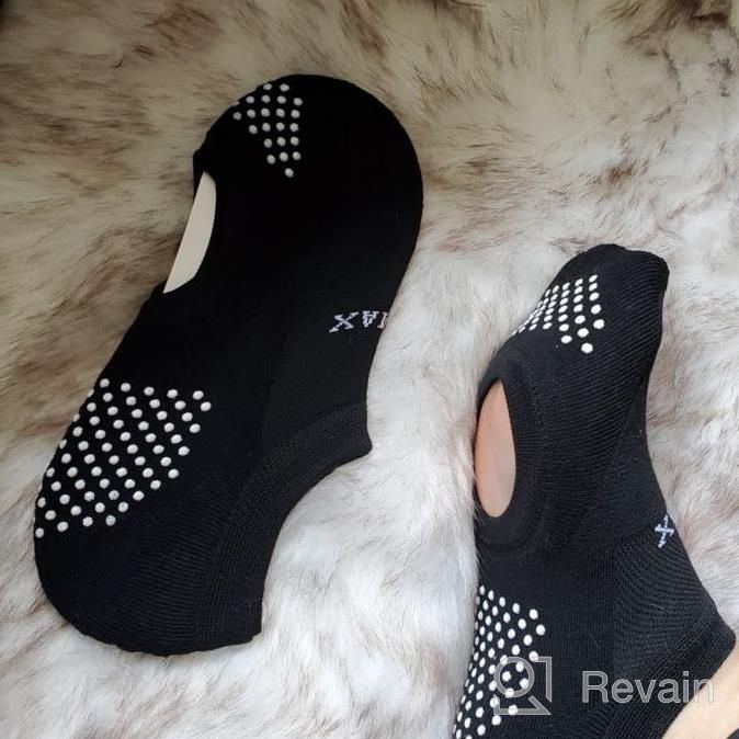 img 1 attached to Stay Grounded In Style: EnerWear Women'S Non-Slip No Show Yoga Socks - 4 Pack review by Adam Tidd