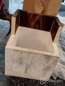 img 5 attached to MyGift Rustic Coffee Brown Wood Kitchen Utensil Holder For Countertop, Flatware Storage Caddy