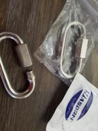 img 1 attached to Yasorn 304 Stainless Steel D-Shape Locking Carabiners - 2 Pack For Outdoor And Indoor Equipment, Keychain Buckles, Camping Gear And More review by Maurice Morris