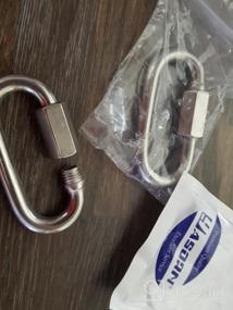 img 6 attached to Yasorn 304 Stainless Steel D-Shape Locking Carabiners - 2 Pack For Outdoor And Indoor Equipment, Keychain Buckles, Camping Gear And More