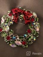 img 1 attached to SELOVO Festive Christmas Tree Multicolor Wreath Brooch Pin - Elegant Gold Tone review by Monica Miller