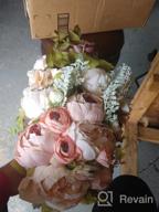 img 1 attached to Stunning Handmade Artificial Peony Rose Wedding Bouquets For Brides And Bridesmaids - Pink review by Justin Bowen