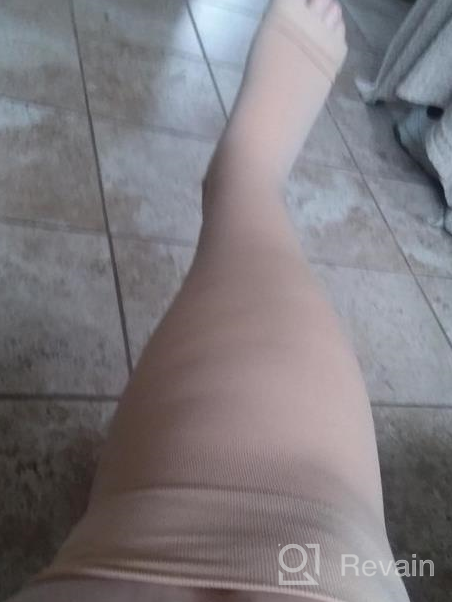 img 1 attached to NuVein Medical Compression Stockings 20-30 MmHg Support Knee Length Open Toe Black Small Women & Men review by Christy Ghosh