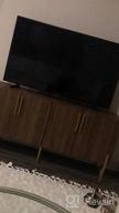 img 1 attached to Walnut 65" Wood TV Stand With Gold Legs, 2 Door Mid Century Modern Credenza Media Console For Living Room, Japandi Sideboard Buffet Cabinet Entertainment Center With Storage review by Jamal Yang
