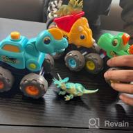 img 1 attached to IPlay, ILearn Dinosaur Truck Toys Toddler 1-3, Baby Pull Back Dino Cars, Big Dinosaur Construction Vehicle, Excavator Dump Truck, Christmas Birthday Gift For 12 18 Month 1 2 3 Year Old Kids Boys Girls review by John Young