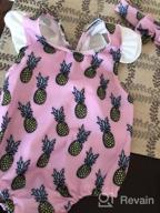 img 1 attached to Oklady Baby Girl Bikini Striped Beach Swimsuit Ruffles Bathing Suit Swimwear+Headband review by Kelsey Davis