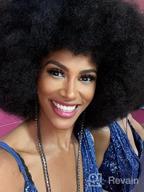 img 1 attached to Kalyss 16" Afro Kinky Curly Hair Platinum Wigs for Black Women - Large, Bouncy, and Soft Natural-Looking Synthetic Hair Wigs for Women with 150% Density review by Johnny Price