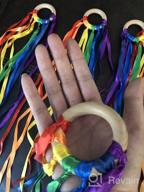 img 1 attached to Hand Kite Baby Toy - Montessori, Sensory Ribbon, Waldorf Wooden Toys For Toddlers And Babies - Rainbow Colors review by Harel Leary
