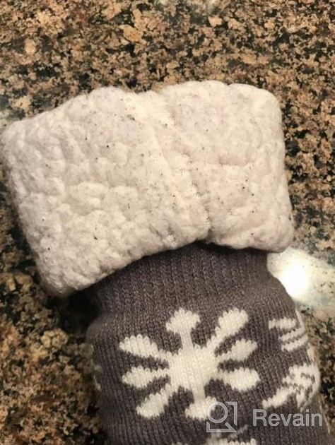 img 1 attached to Cozy Slipper Fleece Christmas Stockings for Toddler Girls: Stylish Cold-Weather Clothing review by Jackie Chapman