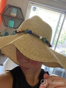 img 6 attached to Стильная и защитная женская соломенная шляпа от солнца с широкими полями для летнего пляжа, защита от ультрафиолета и легкое складывание