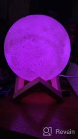 img 7 attached to Adjustable Dual Color 3D Printed Moon Lamp with Stand LED Night Light - Perfect Birthday Gift for Women, Men, Girls, Kids, Children, and Babies (4.7 inches Galaxy Moon Lamp)