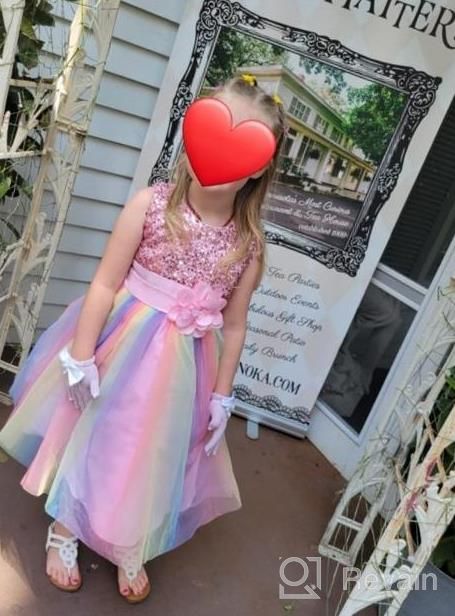 img 1 attached to Rainbow Sequin Tutu Dress For Flower Girls: Ideal For Birthday Parties, Pageants And Special Occasions, By JerrisApparel review by Timothy Harper