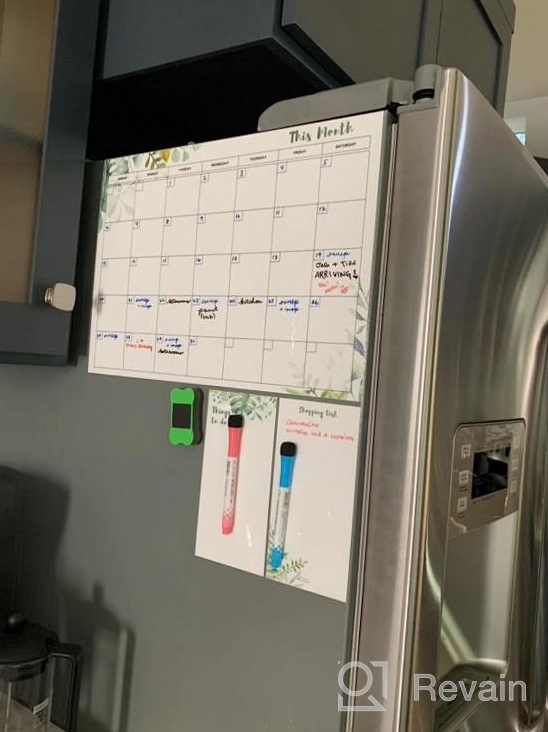 img 1 attached to Magnetic Calendar For Refrigerator (Floral) Set Of 3 Magnetic Dry Erase Calendar: Monthly Magnetic Fridge Calendar 17 X 12 Inch, Shopping List & To Do List 4 X 8 Inch 3 X Markers & 1 X Eraser review by Jacqueline Sanchez