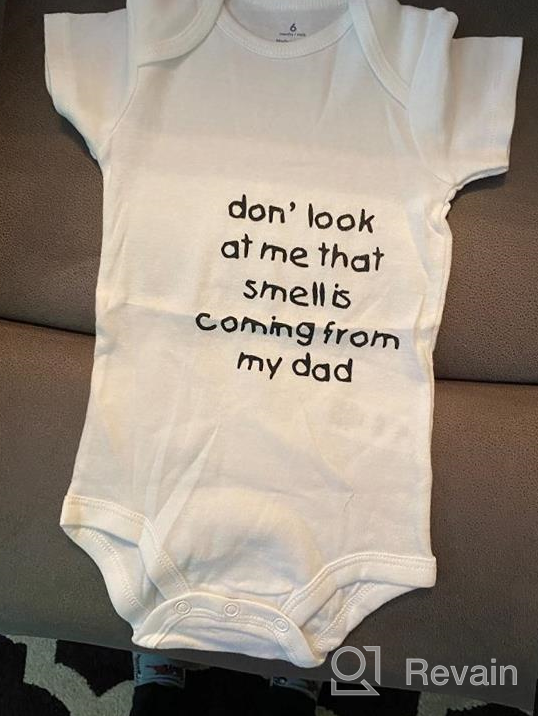 img 1 attached to Super Soft Cotton Funny Slogan Baby Short Sleeve Bodysuit For Dad - Size 3M review by Bob Novitsky