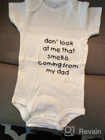 img 6 attached to Super Soft Cotton Funny Slogan Baby Short Sleeve Bodysuit For Dad - Size 3M