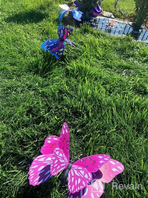 img 1 attached to Pack Of 24 FENELY 3D PVC Butterfly Garden Stakes - Outdoor Lawn Decorations, Yard Decor, Patio Ornaments, Gardening Art, Whimsical Christmas Gifts review by Mike Slippy