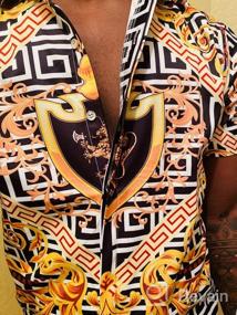 img 6 attached to Men'S Short Sleeve Luxury Print Dress Shirt By PIZOFF