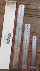 img 7 attached to Stainless Steel Metal Ruler Set Of 3 - 6 Inch, 8 Inch And 12 Inch For Home School Office Daily Use
