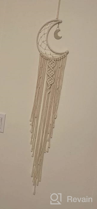 img 1 attached to Macrame Wall Hanging Dream Catcher With Tassel - White Cotton Handmade Boho Home Decor Ornament For Kids Bedroom Dorm Room review by Eduardo Davis