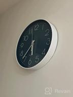 img 1 attached to Modern 12" Battery Operated Silent Wall Clock - Decorative For Office, Kitchen, Living Room, Bedroom & Bathroom | Jomparis Plastic Frame Glass Cover (Silver Arabic Numeral) review by Eliot Wahl