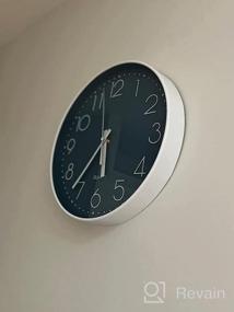 img 7 attached to Modern 12" Battery Operated Silent Wall Clock - Decorative For Office, Kitchen, Living Room, Bedroom & Bathroom | Jomparis Plastic Frame Glass Cover (Silver Arabic Numeral)