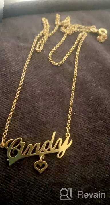 img 1 attached to 💎 Exquisite Infinite Memories Personalized Name Necklace: Gold Customized Pendant of Timeless Elegance review by Collin Donahue