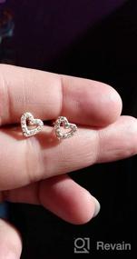 img 5 attached to 💎 20G CZ Love Heart Tragus Stud Earrings for Women Girls - S925 Sterling Silver Cartilage Helix Jewelry with Tiny Cubic Zirconia, Barbell Piercing Screw, and Huggie Style