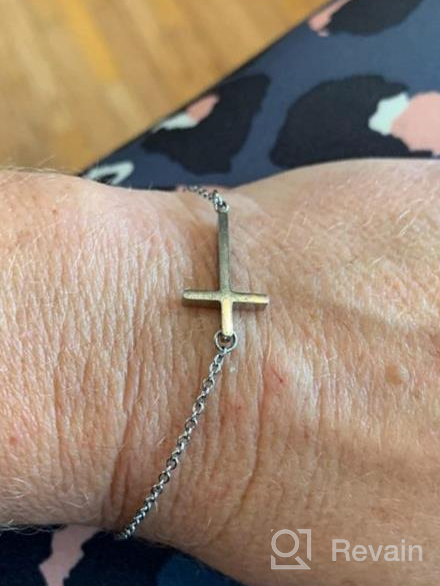 img 1 attached to 🙏 Rose Gold and Silver Sideways Cross Bracelets by WDSHOW review by Anthony Tegan