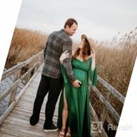 картинка 1 прикреплена к отзыву Maternity Off Shoulder Wrap Flare Sleeves Maxi Photography Dress Baby Shower Gown от Michael Tran