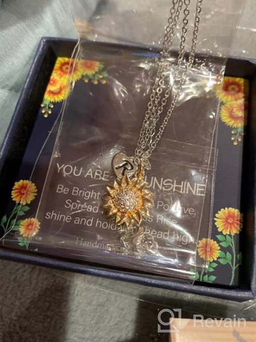 img 1 attached to Sunflower Necklace For Women Girls, 14K Real Gold Plated Initial Sunflower Pendant Necklace Jewelry Gifts Dainty You Are My Sunshine Letter Initial Necklaces For Women review by Charlie Maadhadians