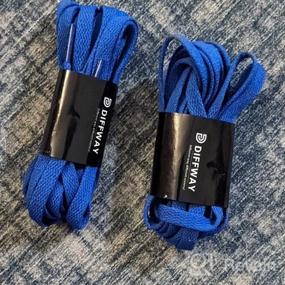 img 5 attached to DIFFWAY 2 Pairs Flat Shoe Laces For Sneakers With 2 Pcs Metal Shoe Charms, 5/16" Flat Shoelaces For Athletic Running Shoes